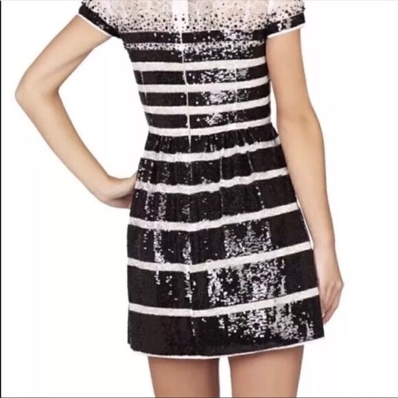 BCBGMAXAZRIA | Tasi-Sequin Stripe Lace Dress | 6 - Picture 4 of 8